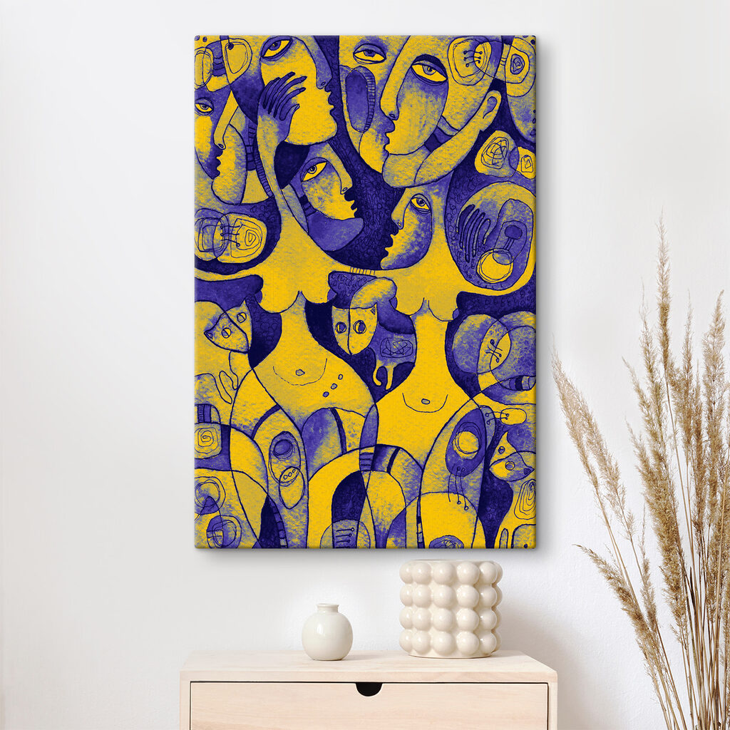 Een gesprek in blauwgeel — interieur 1