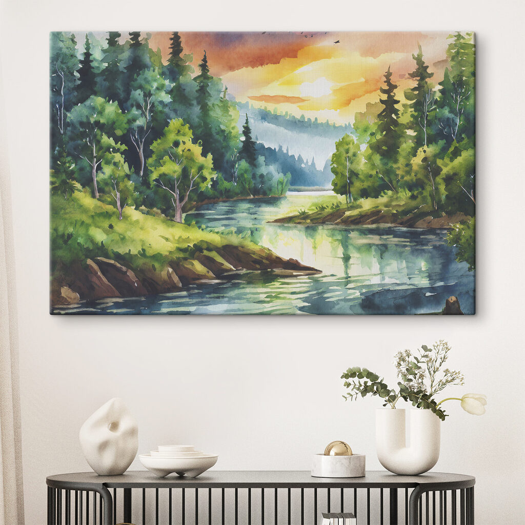 Een rivier vangt avondlicht — interieur 1