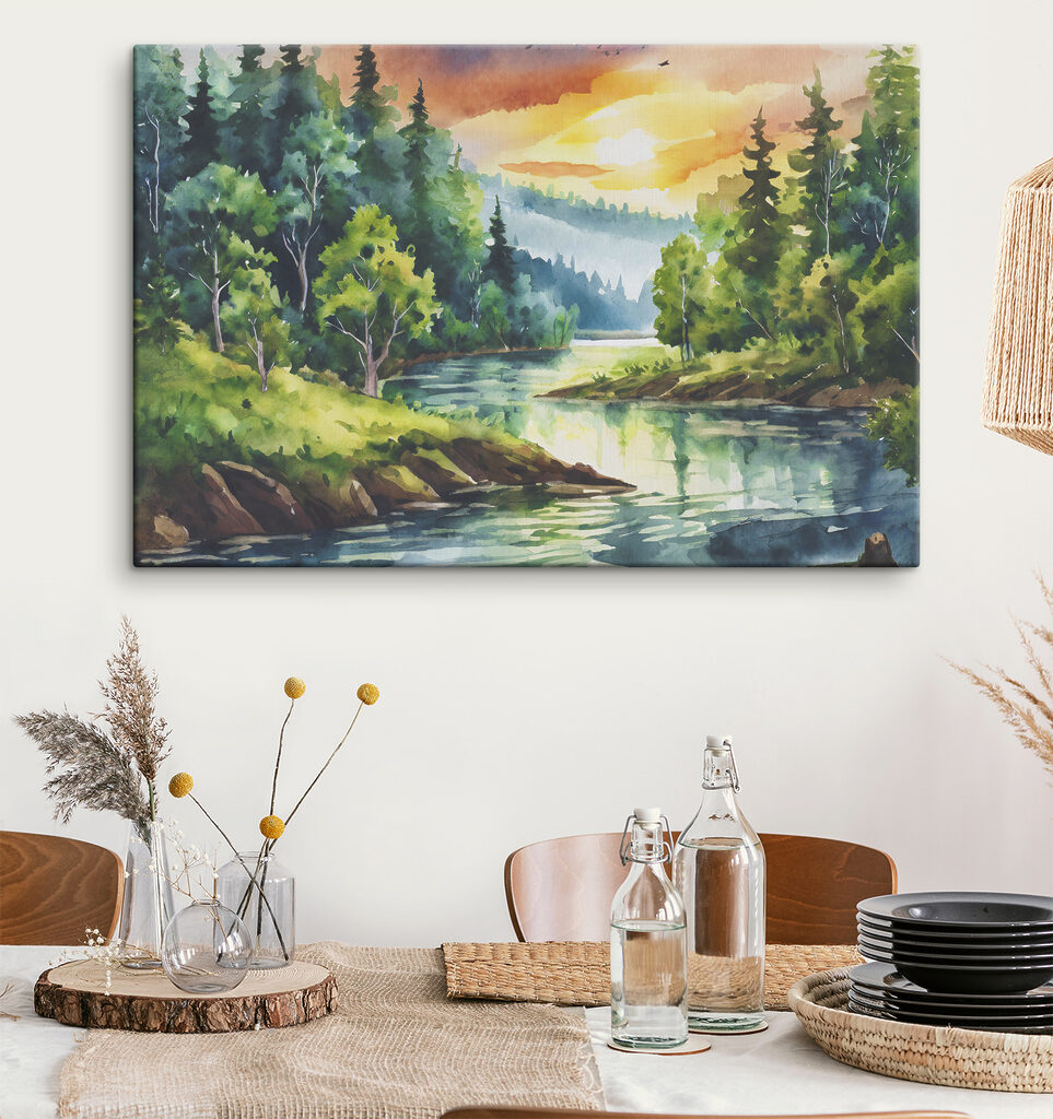 Een rivier vangt avondlicht — interieur 2