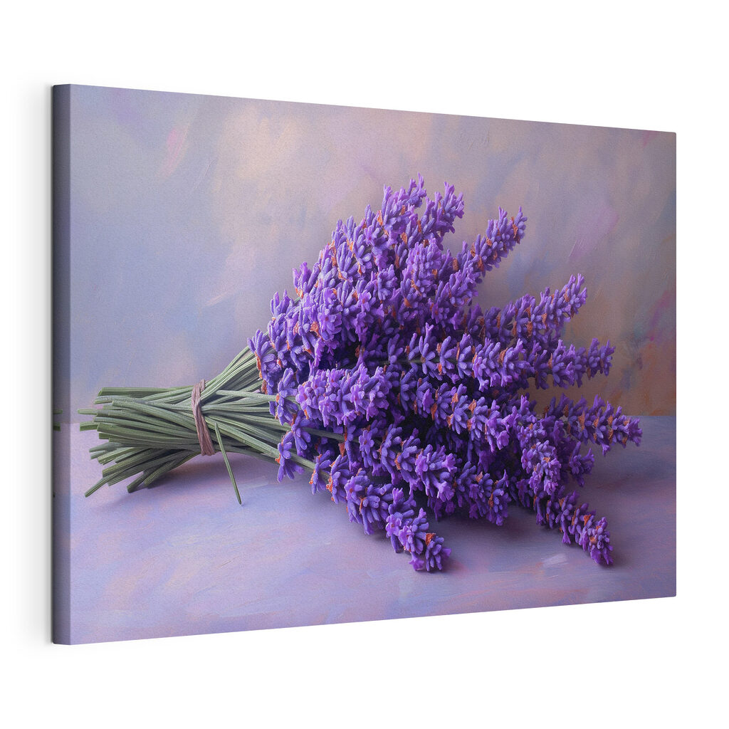 Een bosje lavendel, gespannen canvas met doorlopende rand