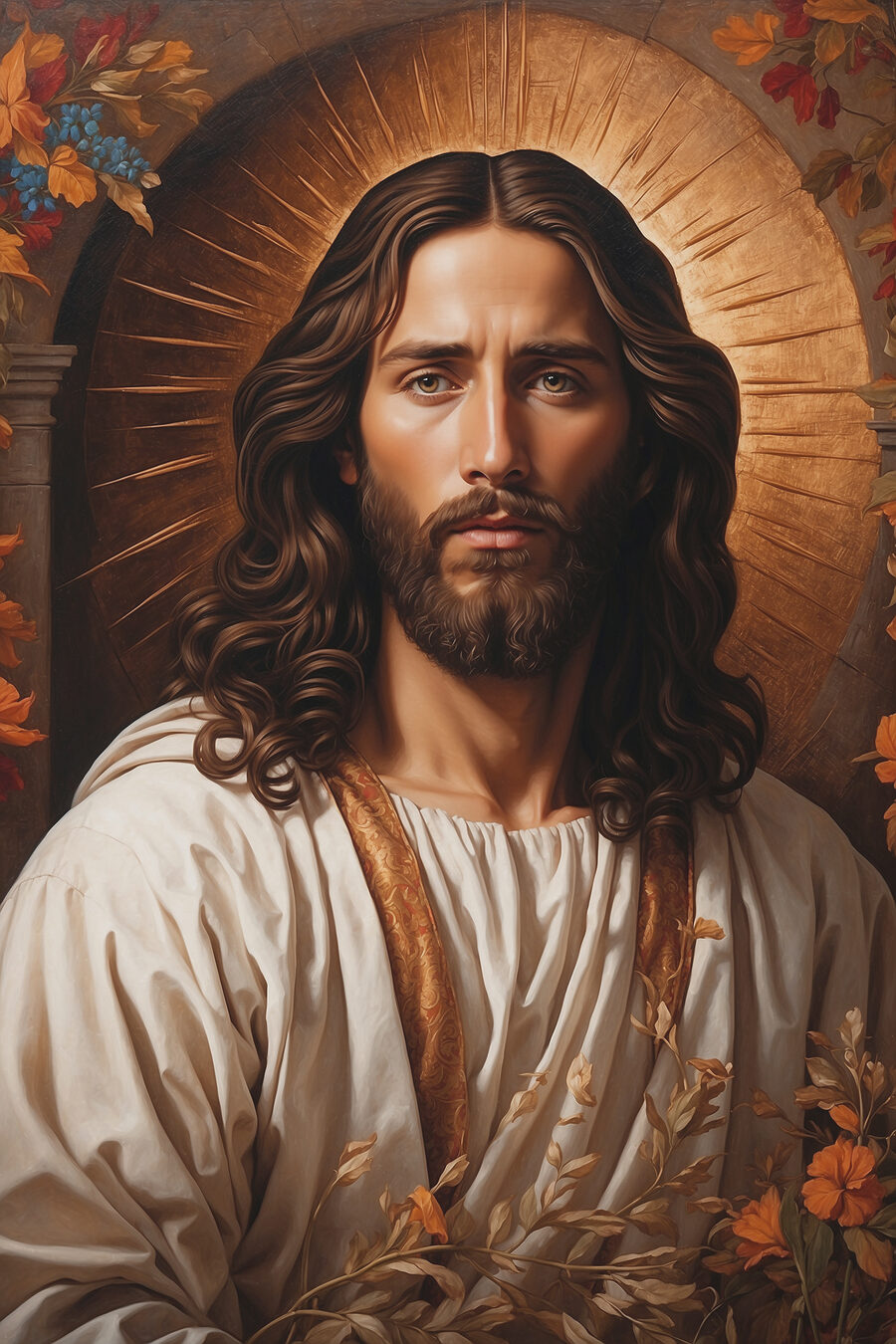 Jezus in gouden aureool — volledig ontwerp