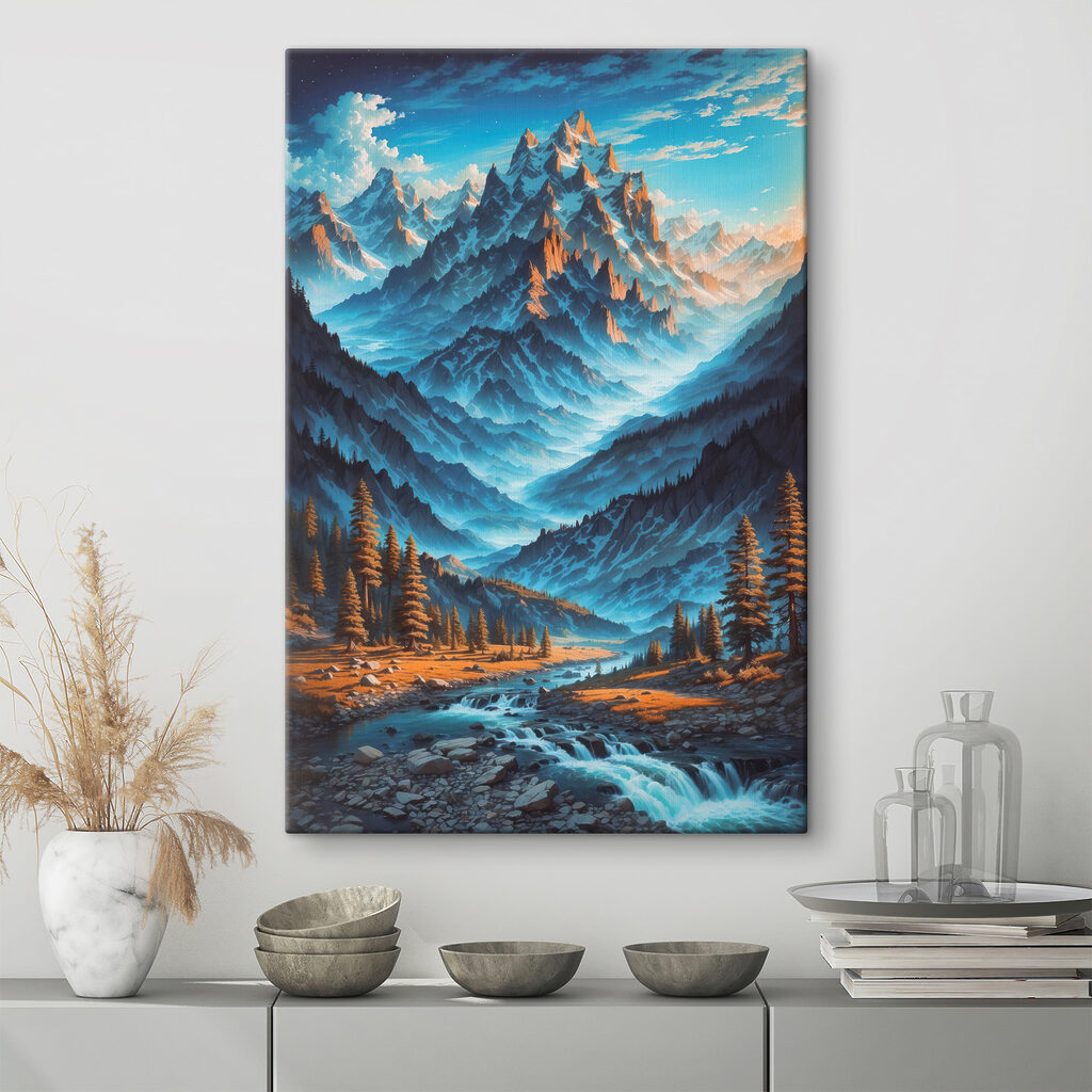 Stroom door scherpe bergen — interieur 1