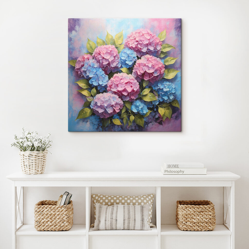 Hortensia’s in roze aquarel — interieur 2