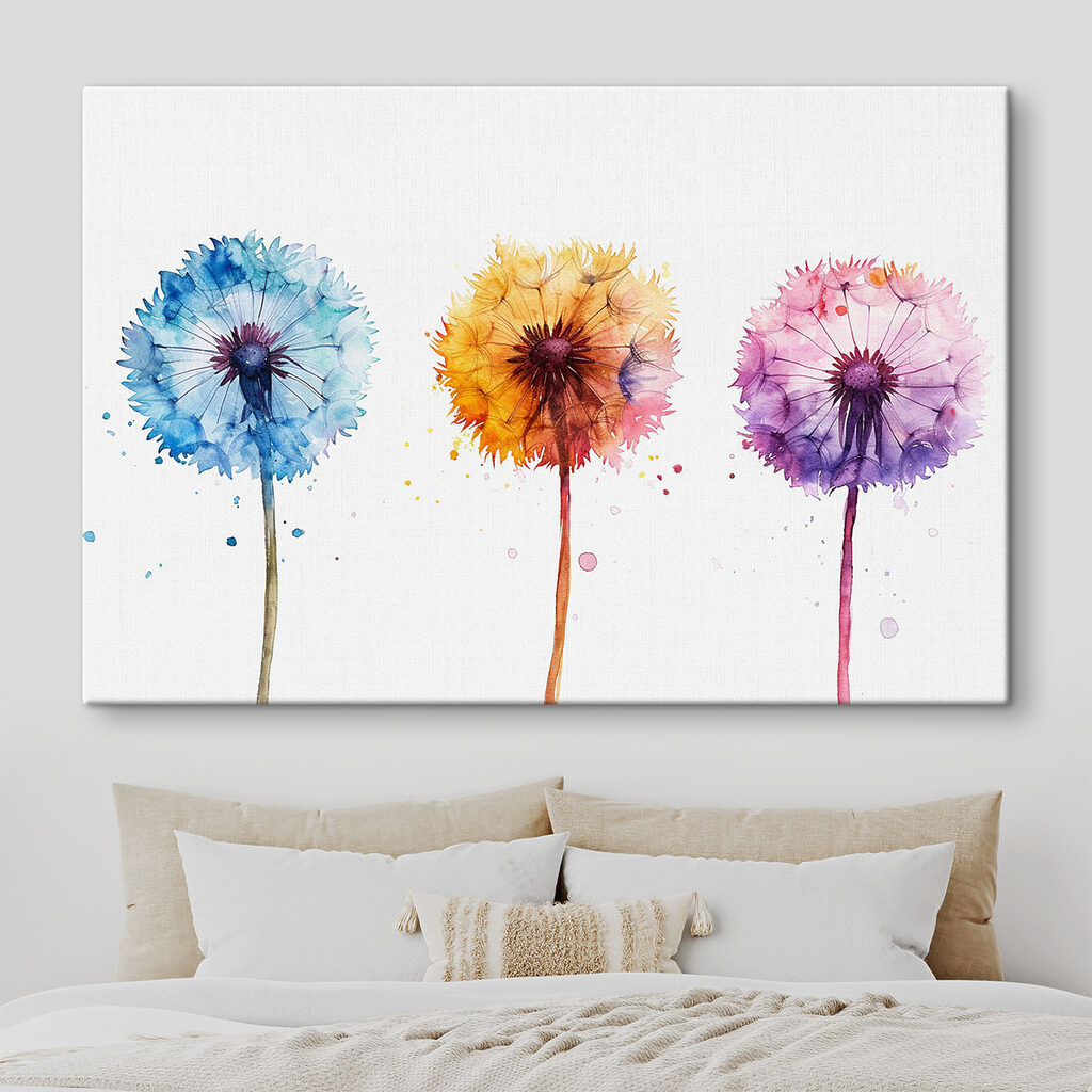 Drie pluisbollen in aquarel — interieur 2