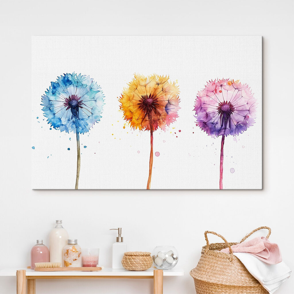 Drie pluisbollen in aquarel — interieur 3