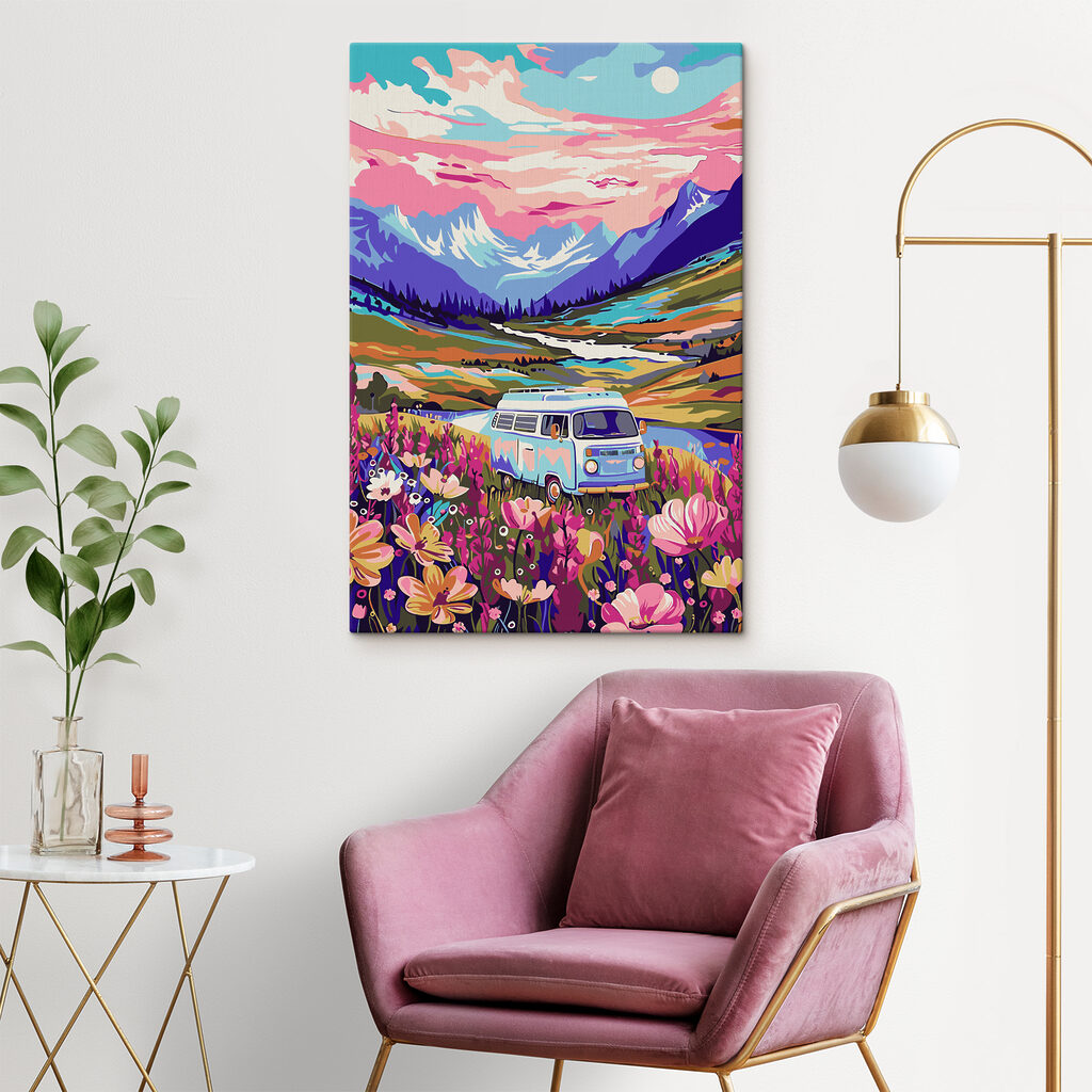 Een busje langs bergbloei — interieur 1