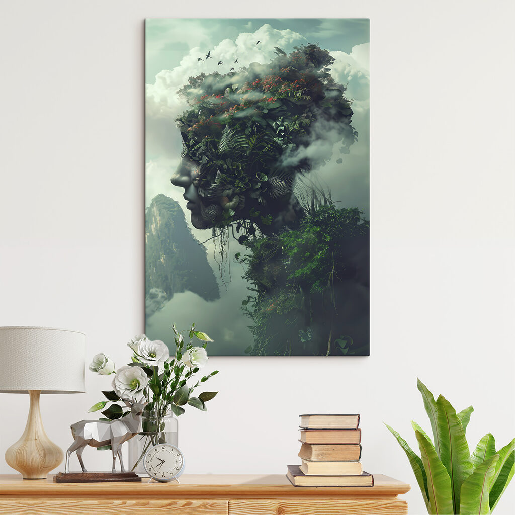 Gezicht vol groene takken — interieur 3