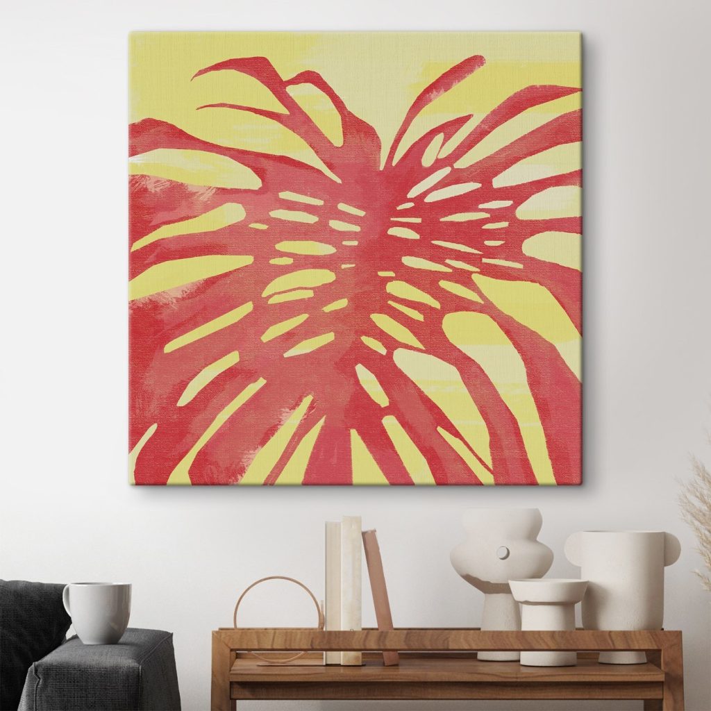 Bladschaduw in koraalrood — interieur 1