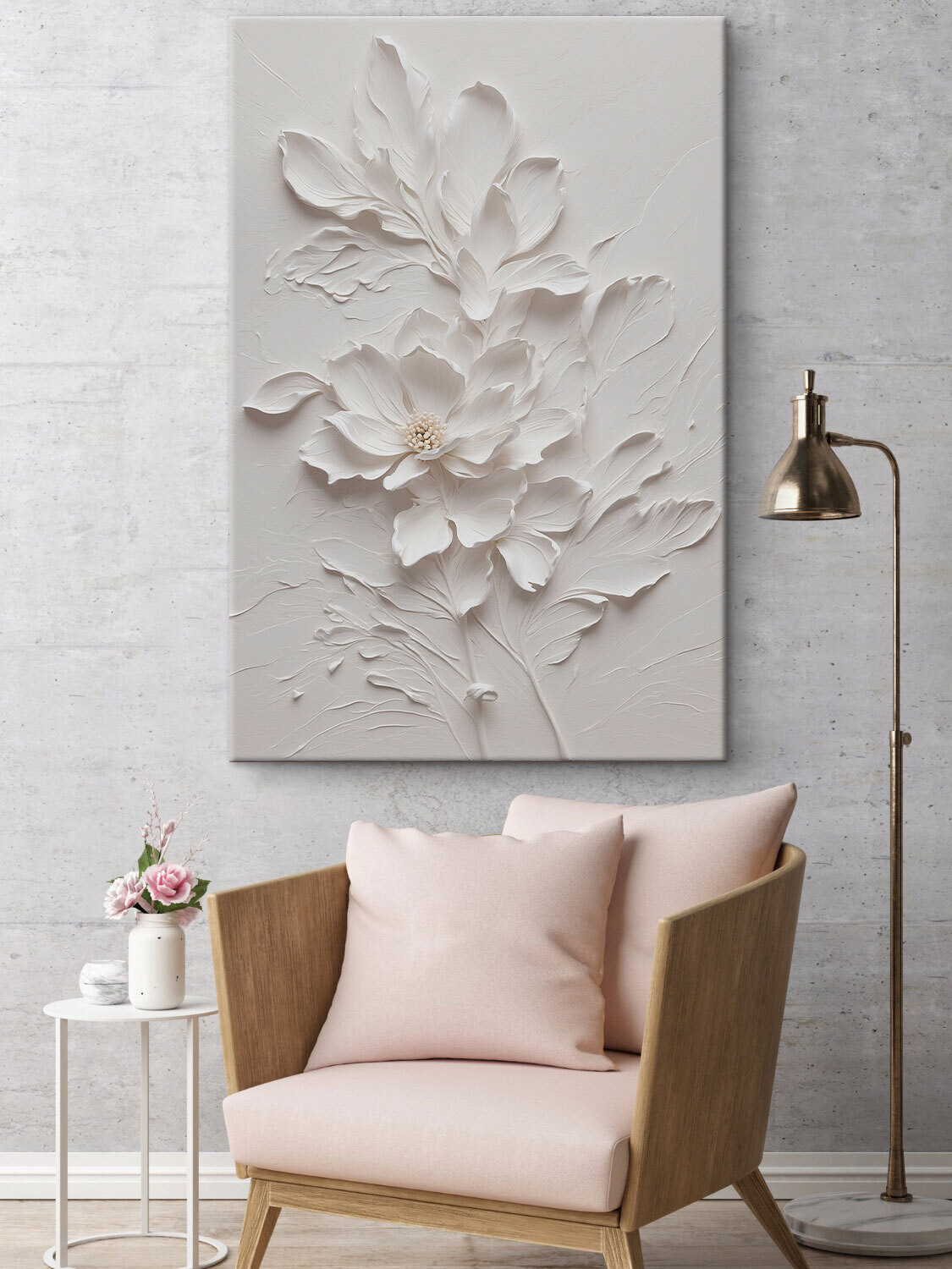 Een tak in roomwit — interieur 2