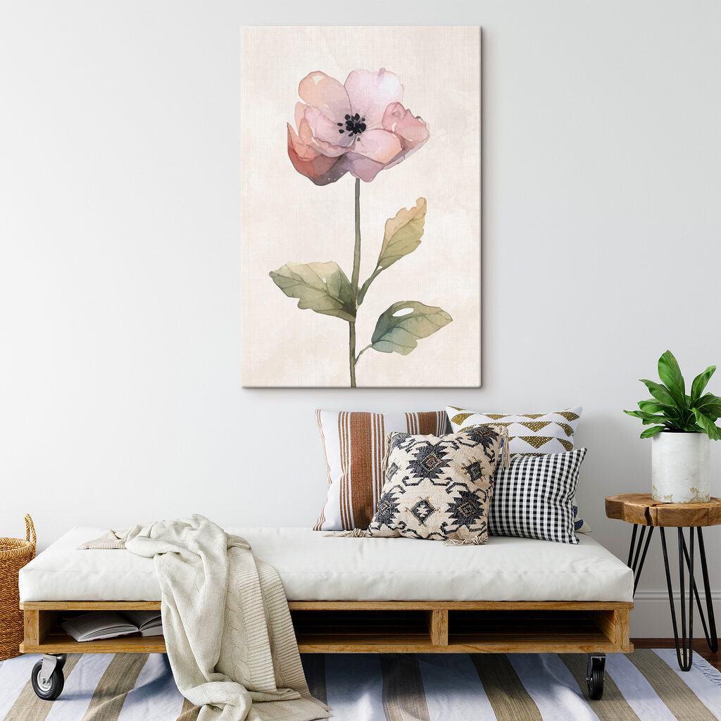 Een roze bloem alleen — interieur 2