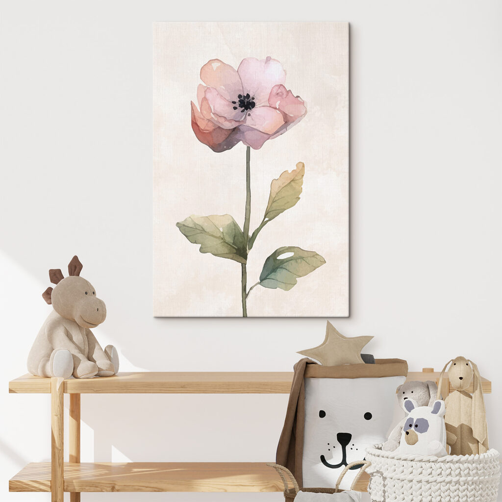 Een roze bloem alleen — interieur 1