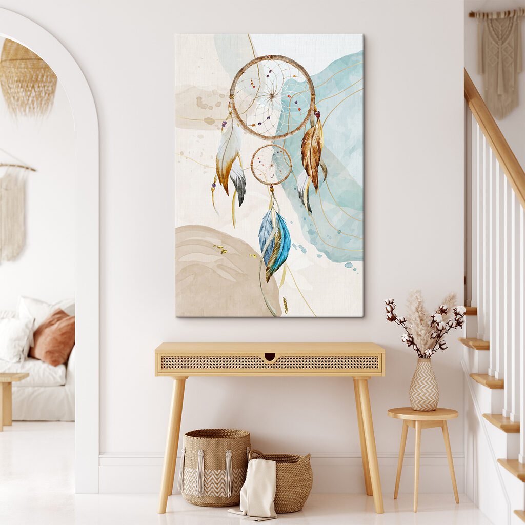 Dromenvanger met blauwe veren — interieur 2