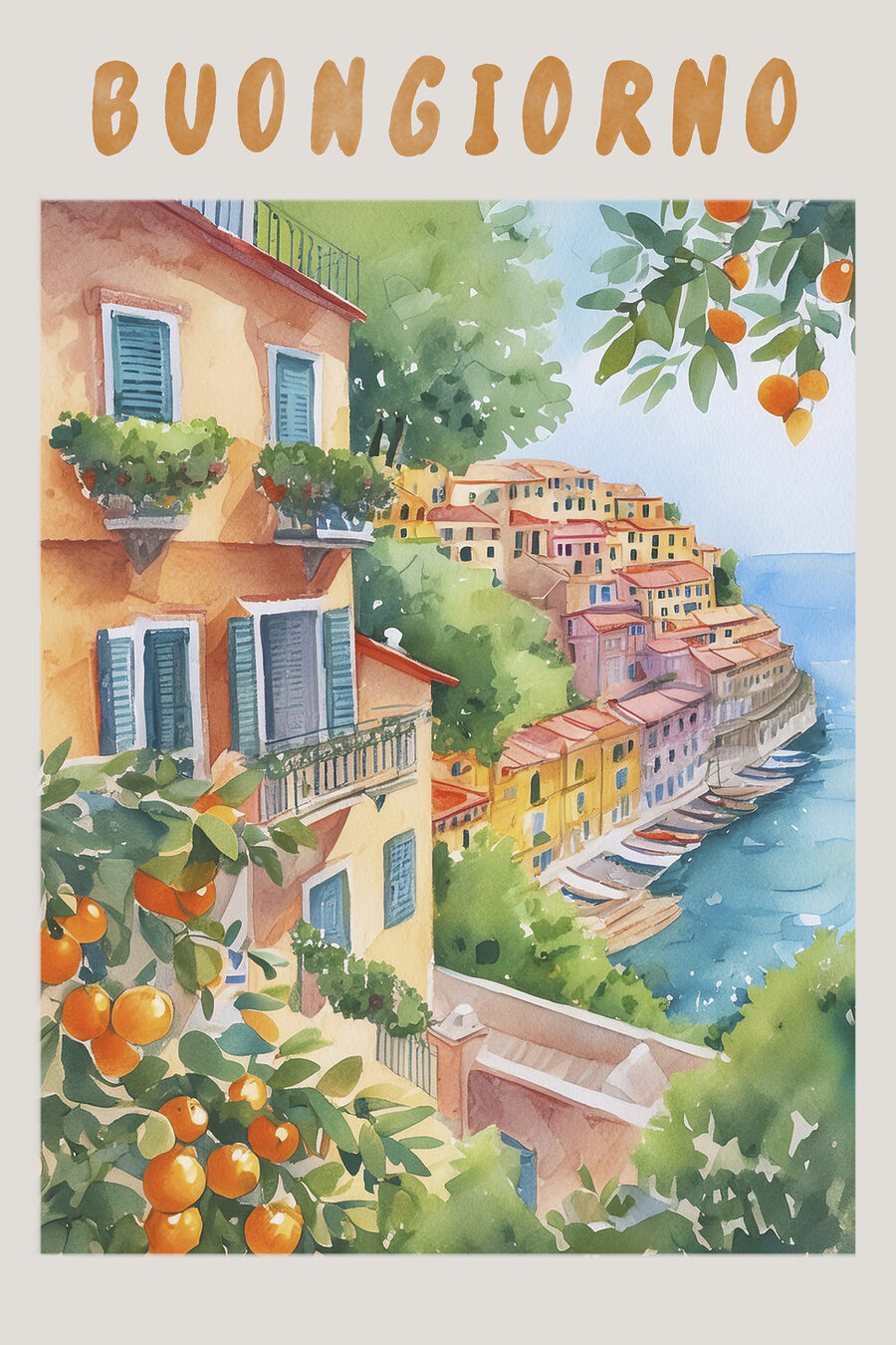 Buongiorno tussen sinaasappels — volledig ontwerp