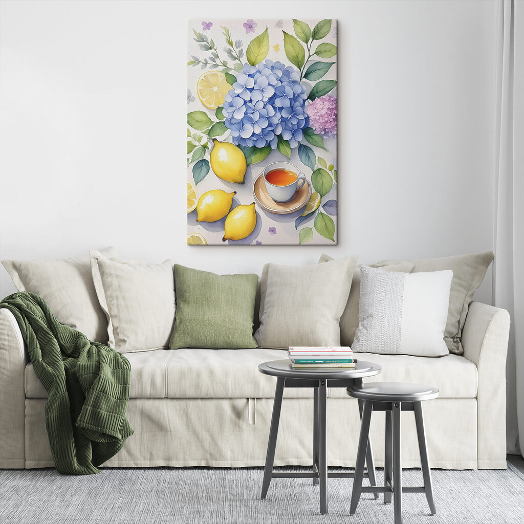 Thee bij blauwe hortensia — interieur 2