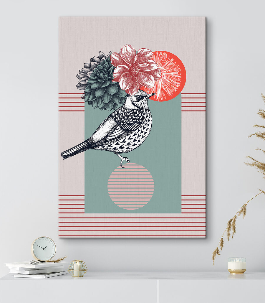 Een vogel draagt bloemen — interieur 2