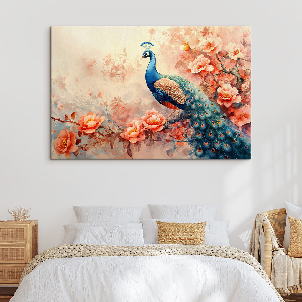 Pauw tussen perzikbloesem — interieur 1
