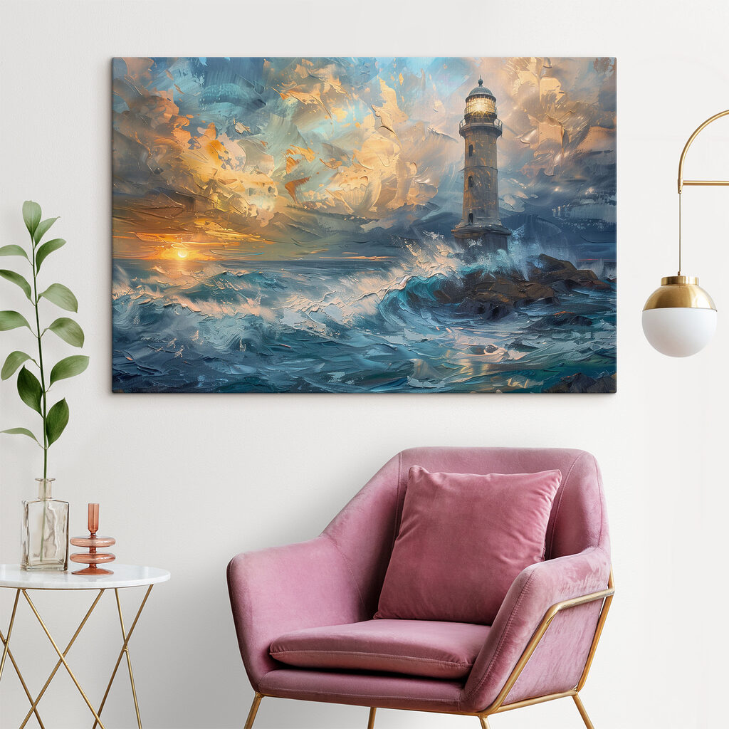 Vuurtoren tussen kleurrijke golven — interieur 2