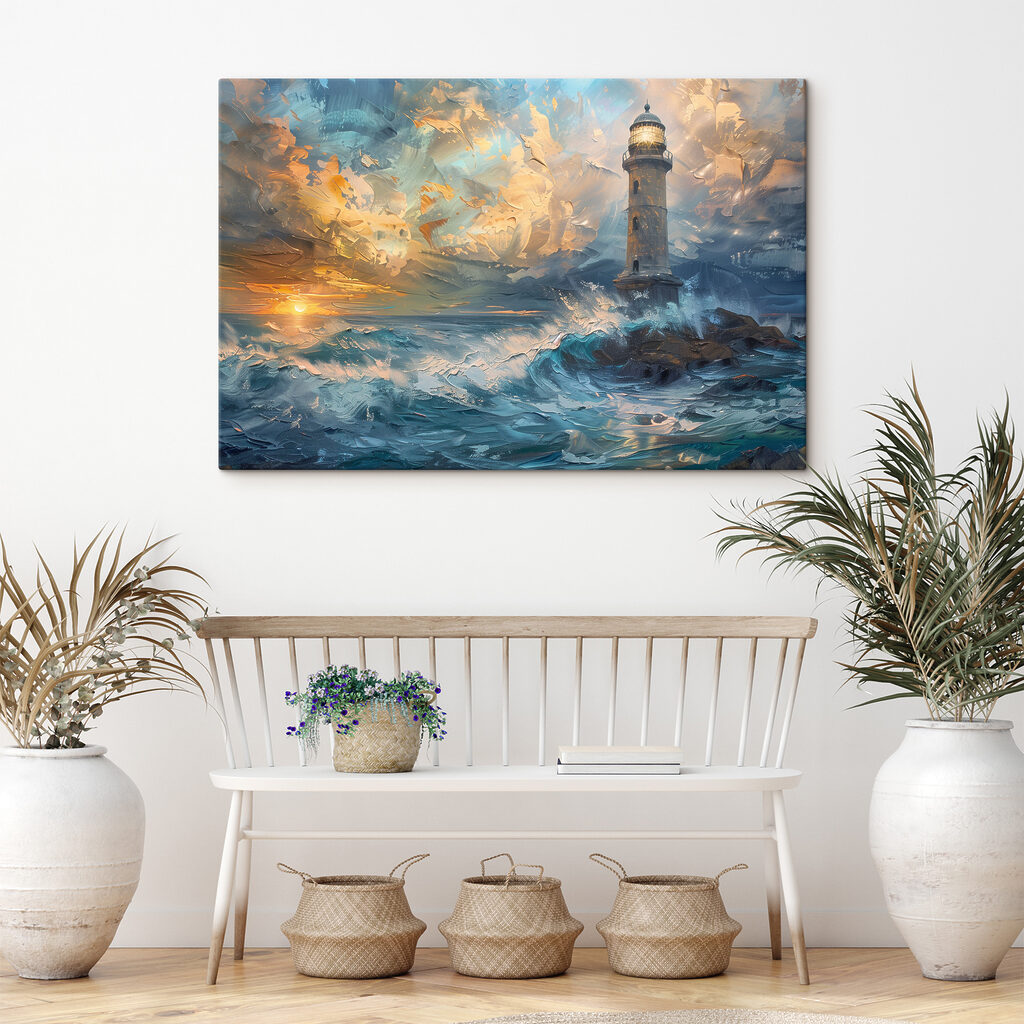 Vuurtoren tussen kleurrijke golven — interieur 1