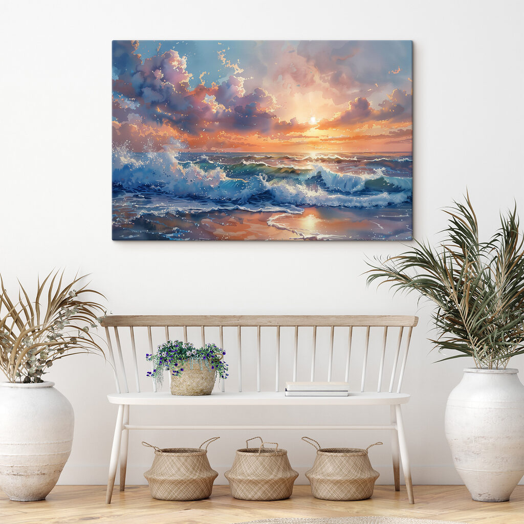 Avondlicht op schuimende golven — interieur 1