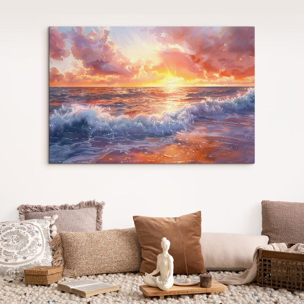 Roze wolken boven branding — interieur 2