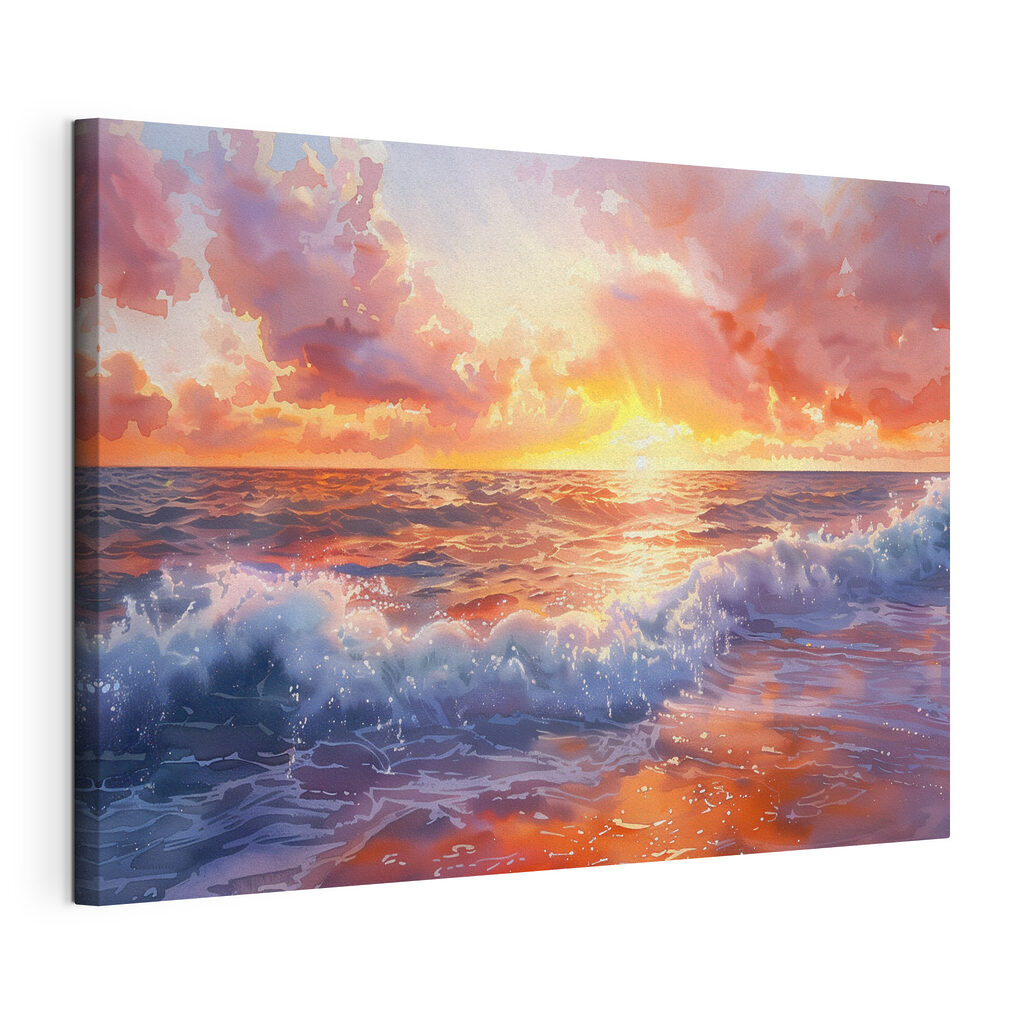 Roze wolken boven branding — productweergave