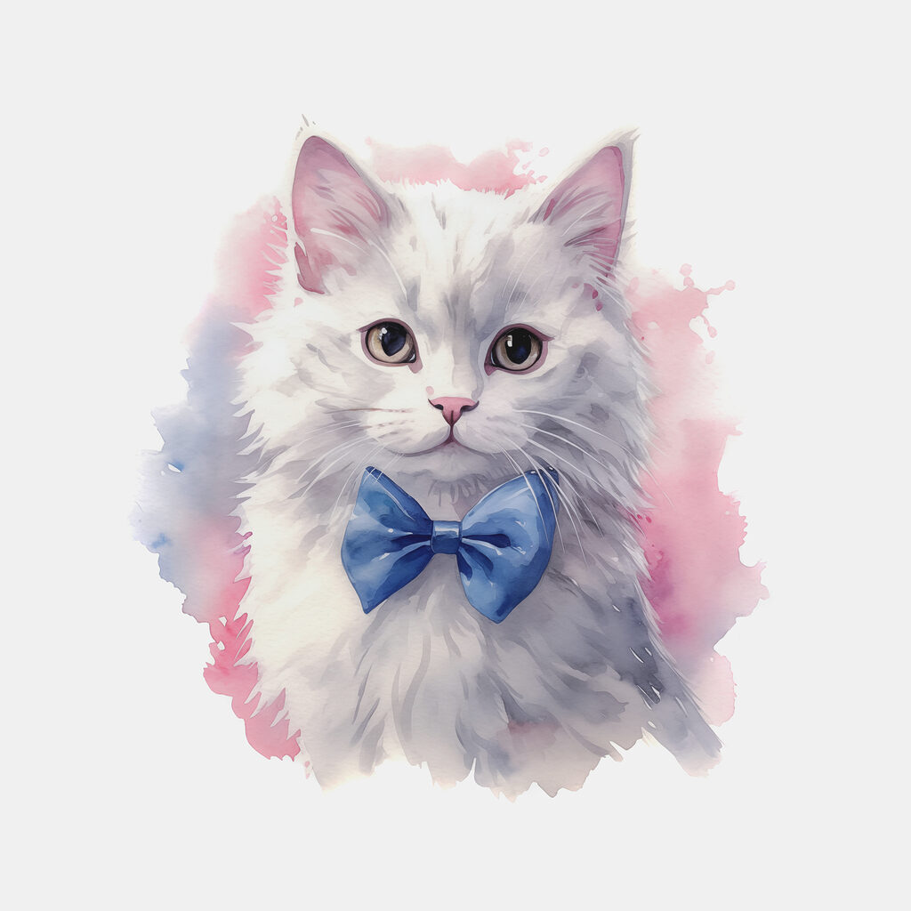 Een kat met vlinderdas — volledig ontwerp