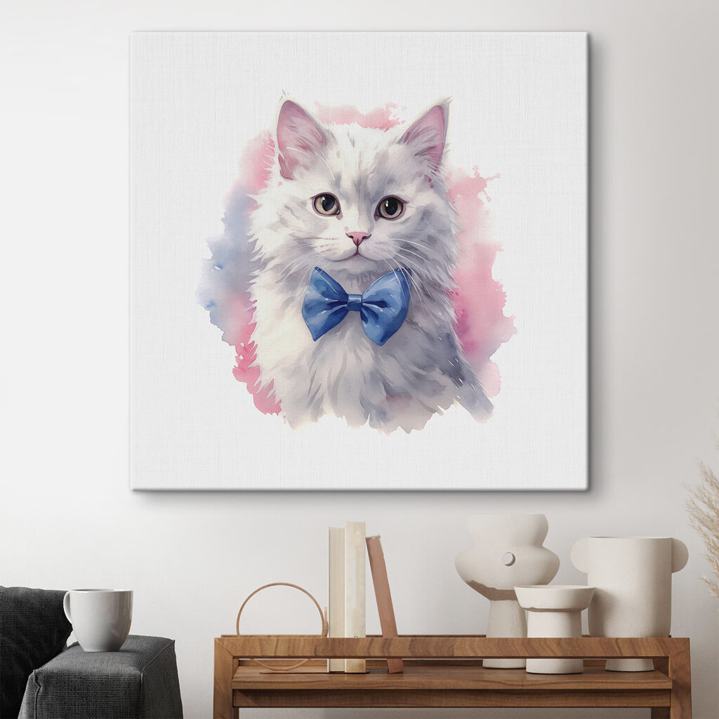 Een kat met vlinderdas — interieur 1
