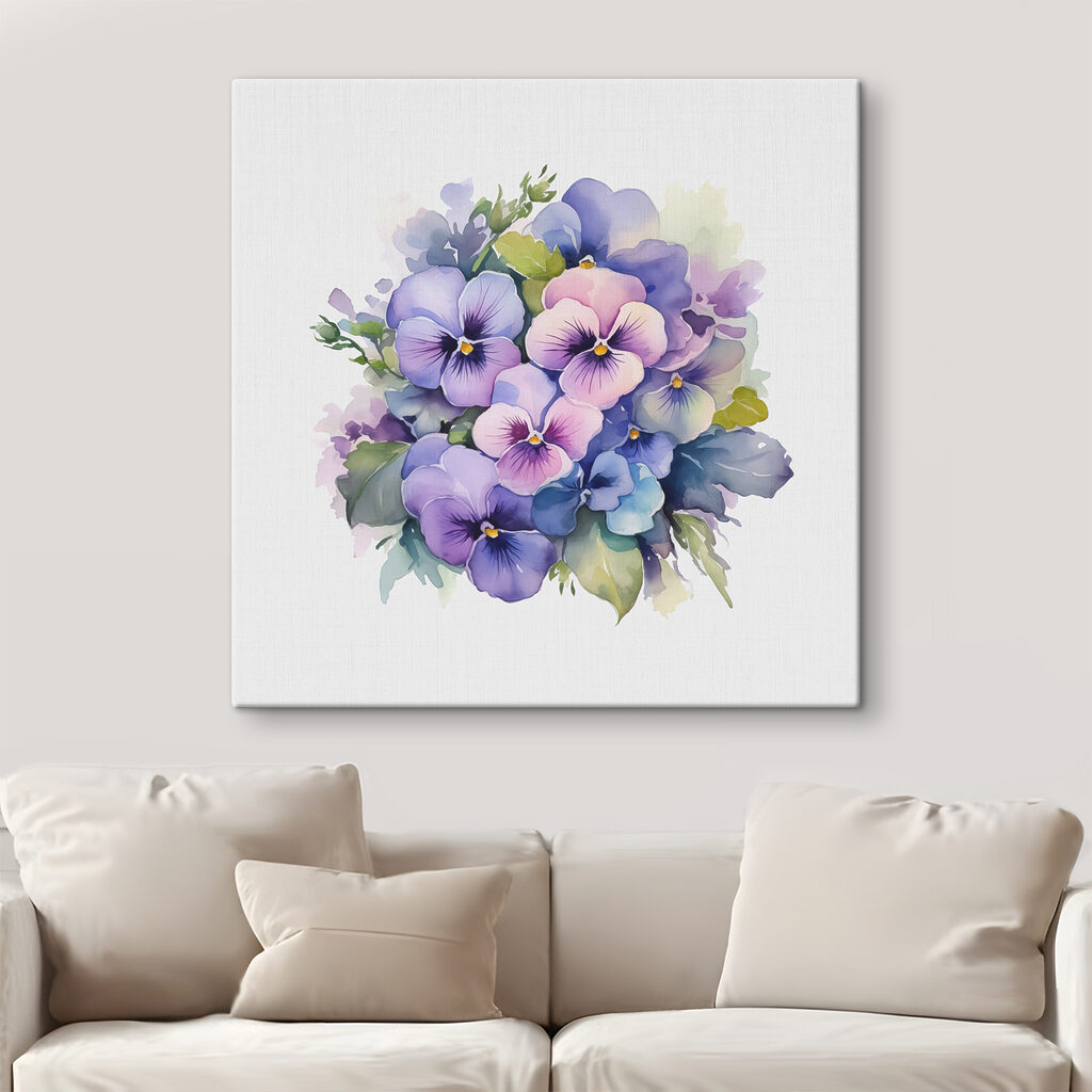 Viooltjes in zachte aquarel — interieur 2