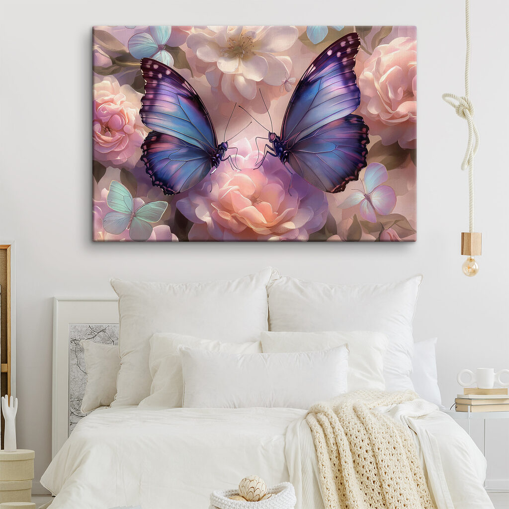 Paarse vleugels tussen rozen — interieur 1