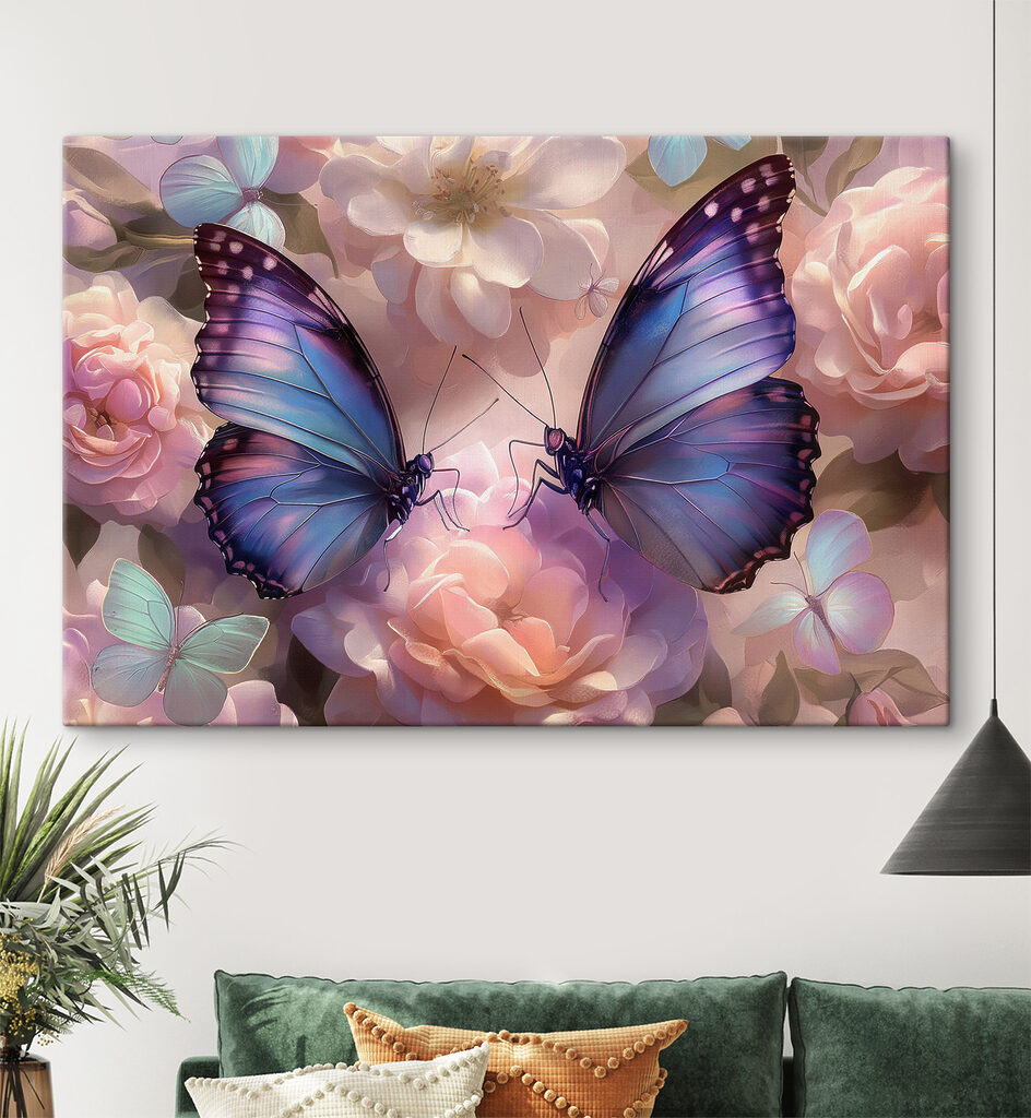 Paarse vleugels tussen rozen — interieur 2