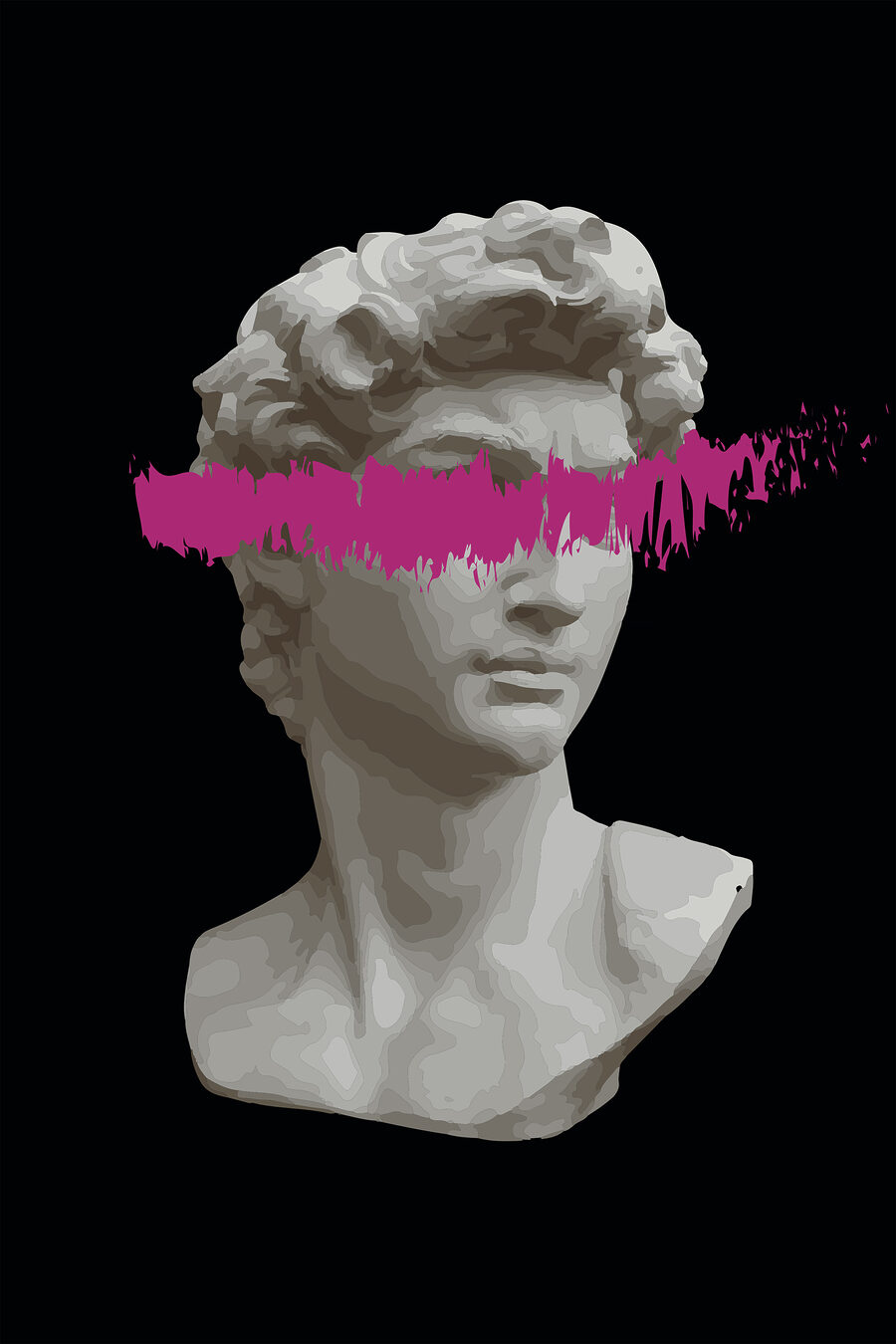 David achter een kleurstreep — volledig ontwerp