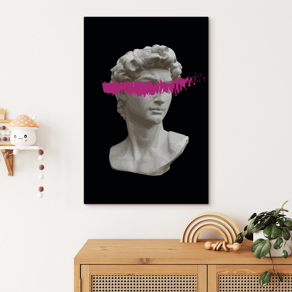 David achter een kleurstreep — interieur 1