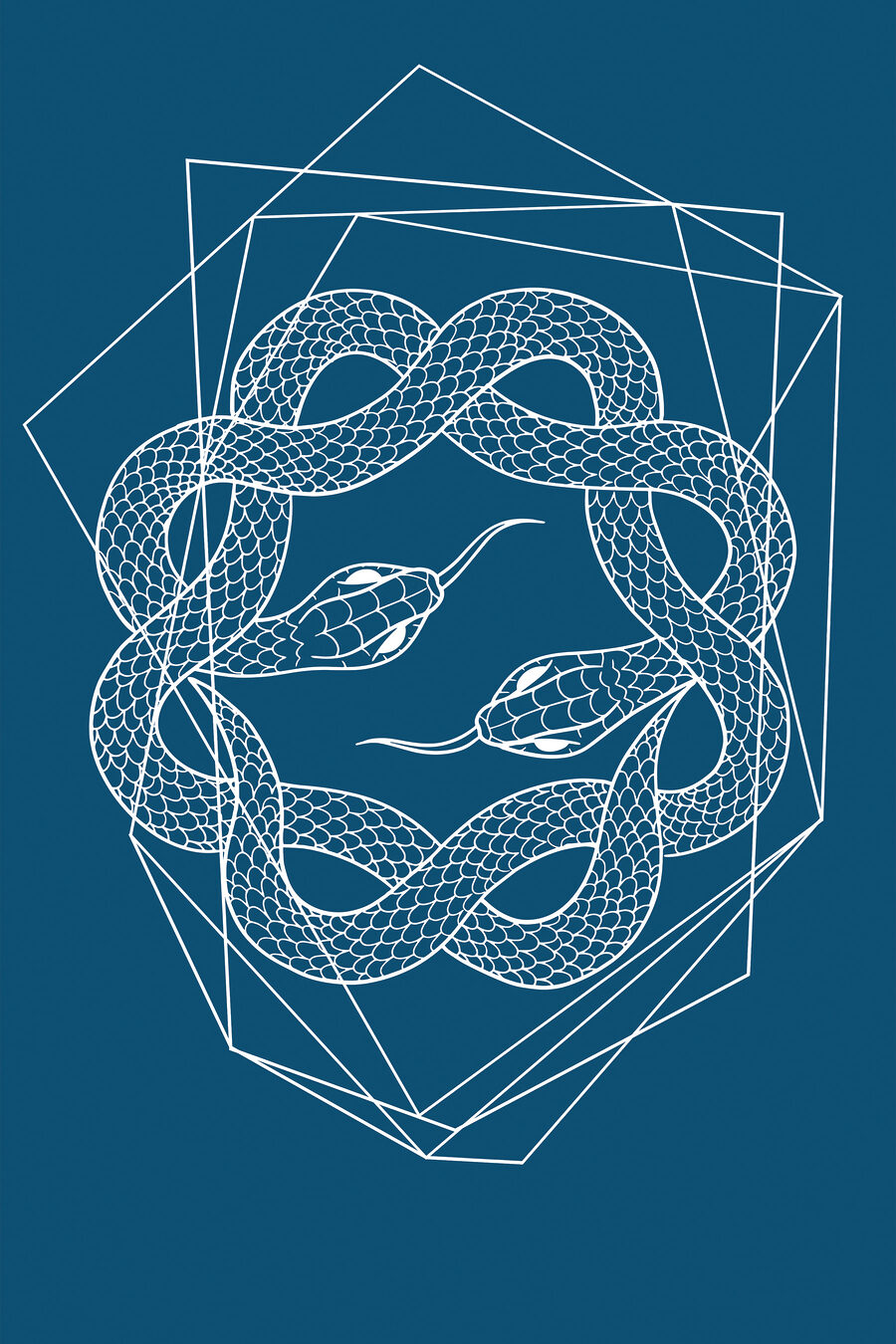 Een witte slang in een cirkel — volledig ontwerp