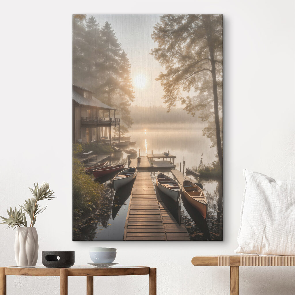 Een steiger in ochtendnevel — interieur 1