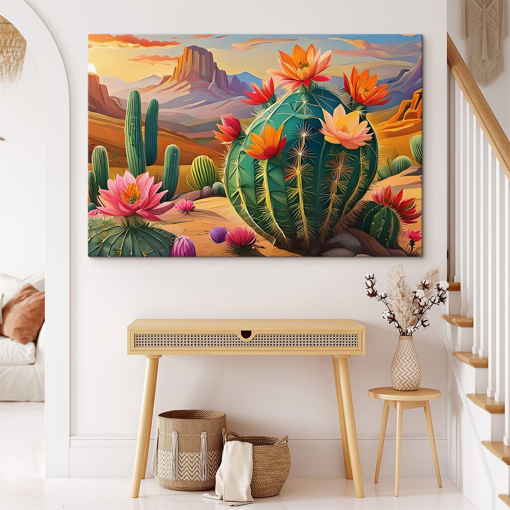 Bloeiende cactussen in woestijn — interieur 1
