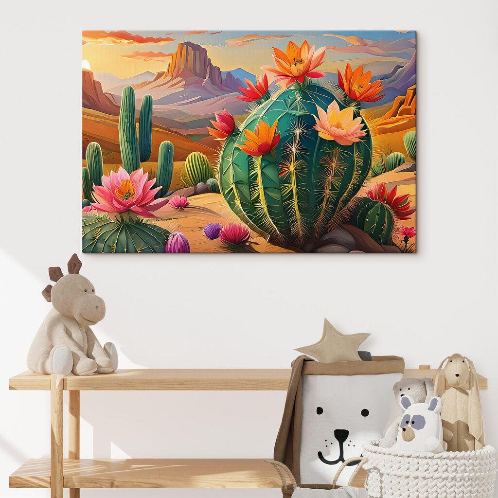 Bloeiende cactussen in woestijn — interieur 2