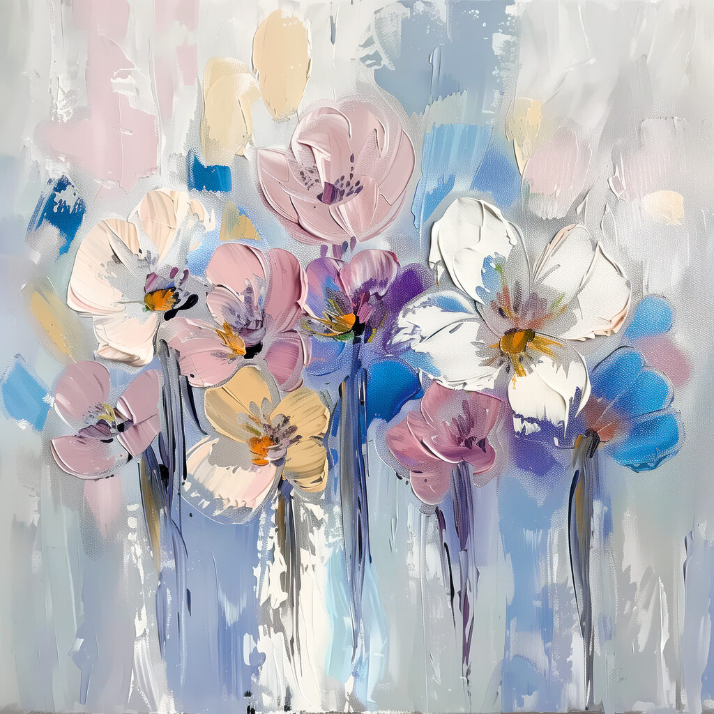 Bloemen in lichte verfbanen — volledig ontwerp