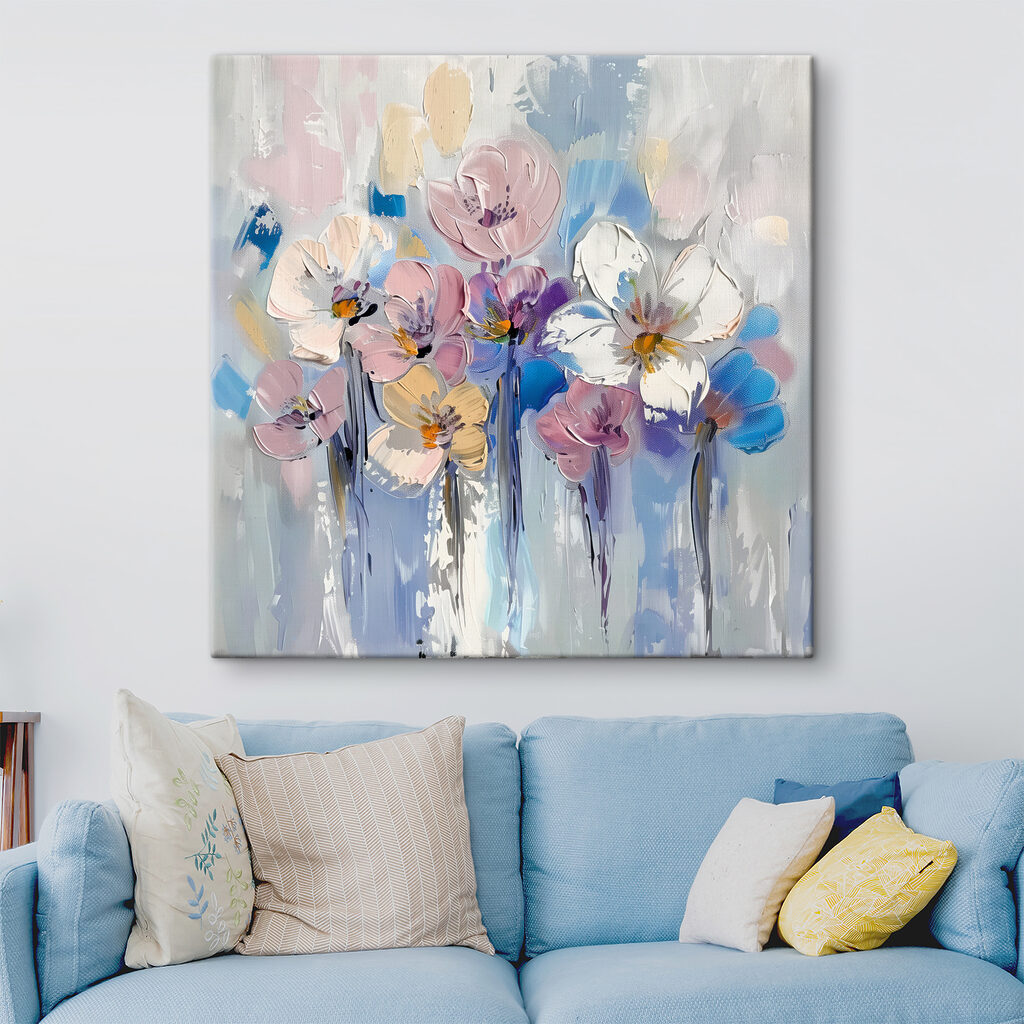 Bloemen in lichte verfbanen — interieur 1