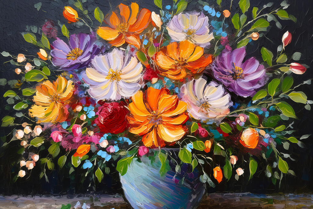 Bloemen vieren het donker — volledig ontwerp