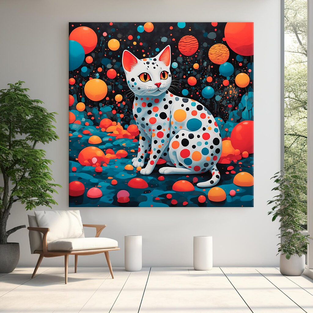 Een kat vol kleurstippen — interieur 1