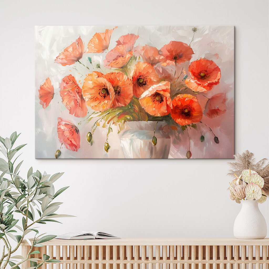 Klaprozen in zachte perziktinten — interieur 1