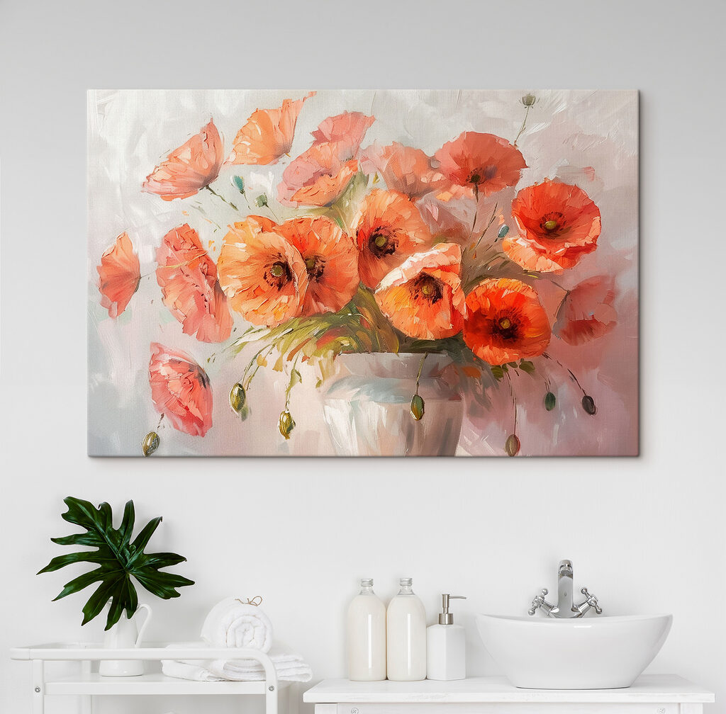 Klaprozen in zachte perziktinten — interieur 2