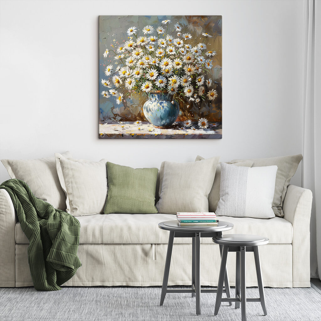 Een uitbundig bosje margrieten — interieur 1