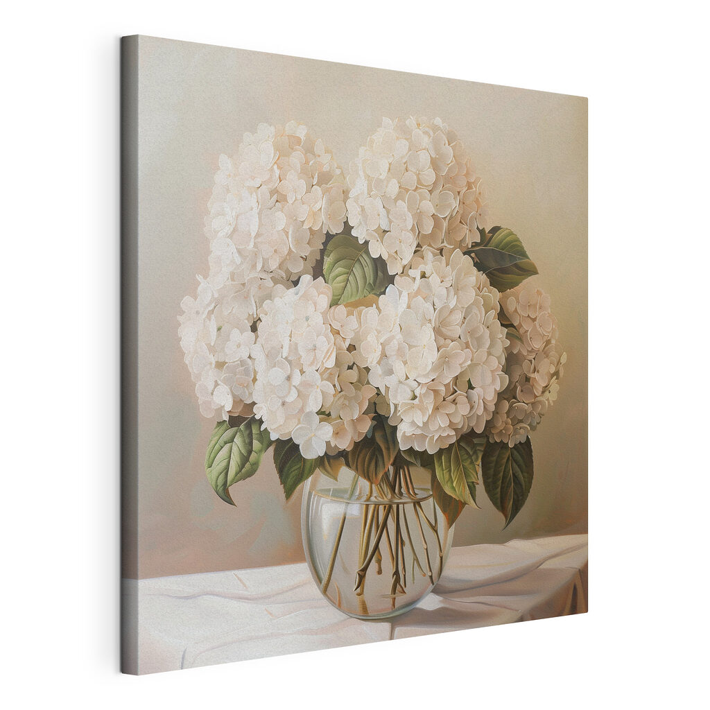 Witte hortensia’s in stilte — productweergave