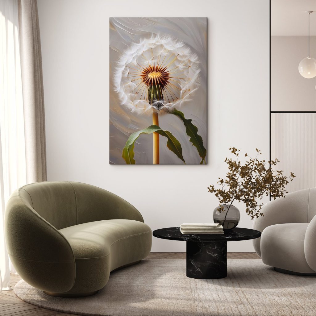 Paardenbloem in witte werveling — interieur 2