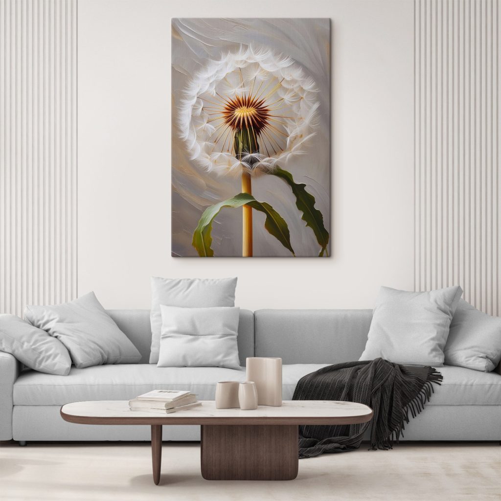Paardenbloem in witte werveling — interieur 1