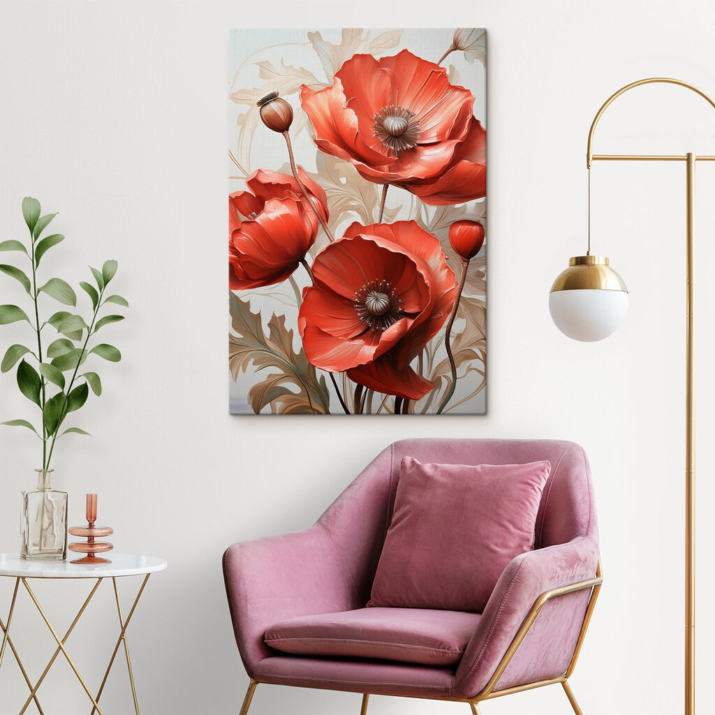 Klaprozen in rode rondingen — interieur 3