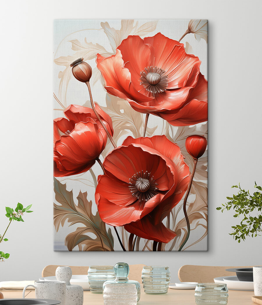 Klaprozen in rode rondingen — interieur 1