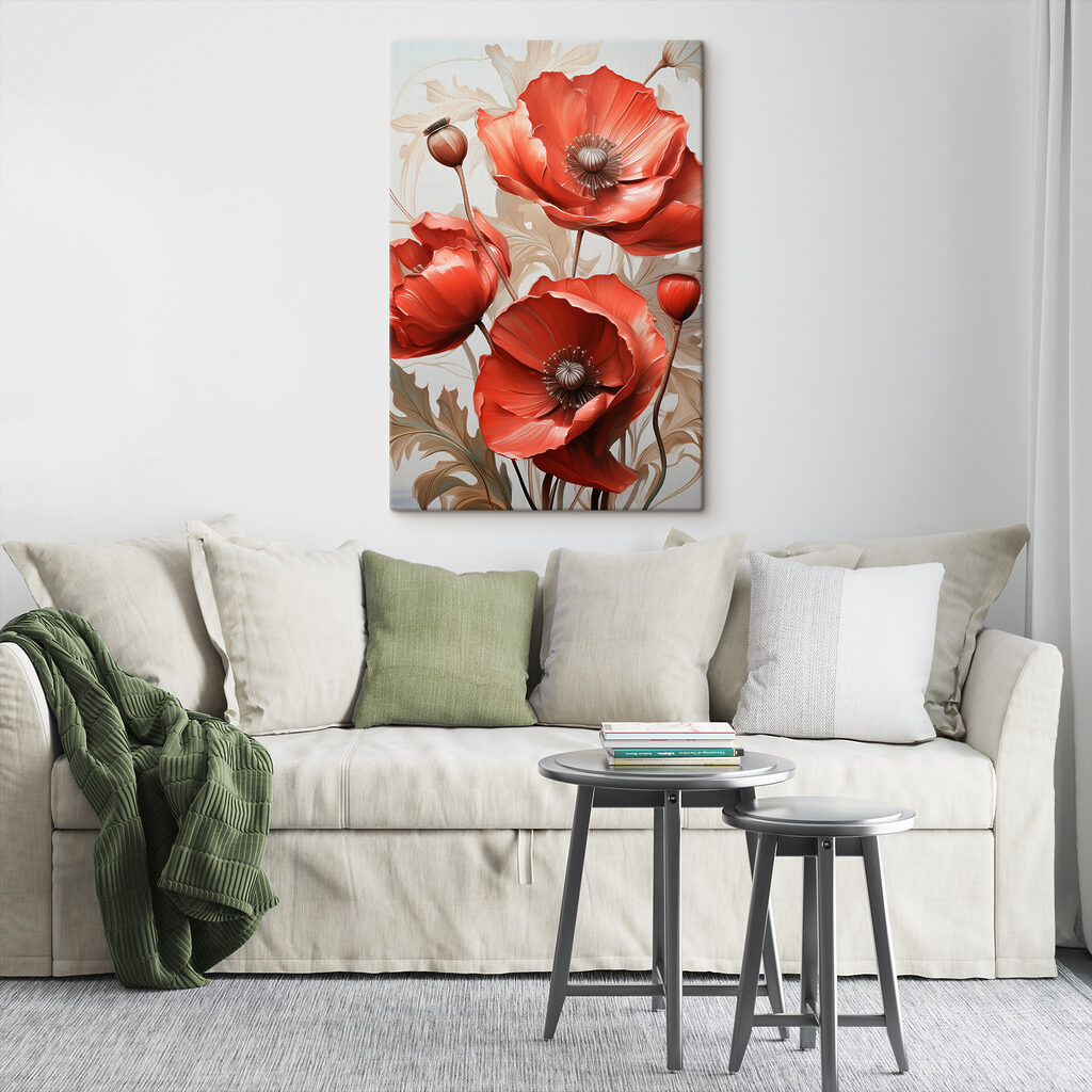 Klaprozen in rode rondingen — interieur 2