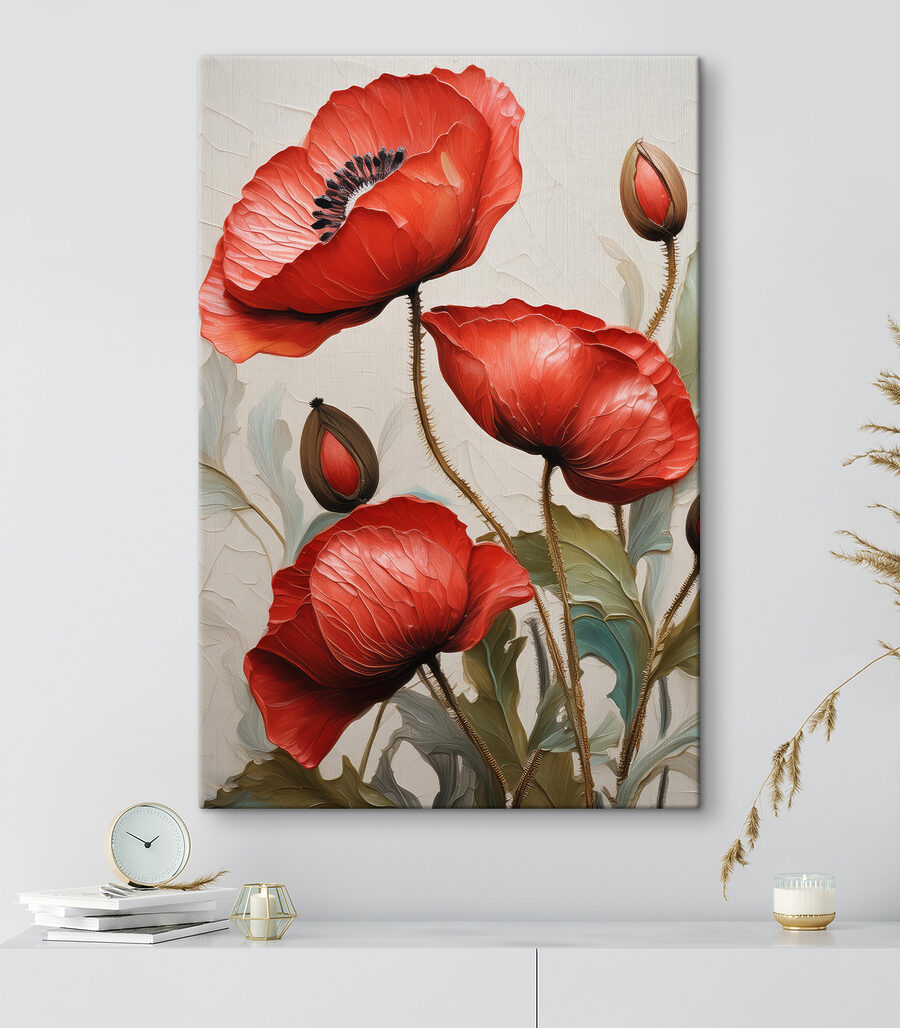 Klaprozen op slanke stelen — interieur 1